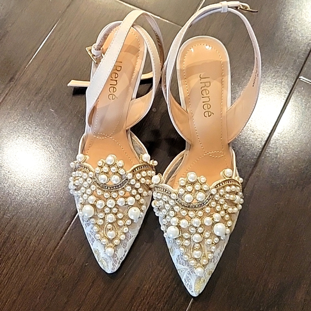 Shoes low heels evening wedding.